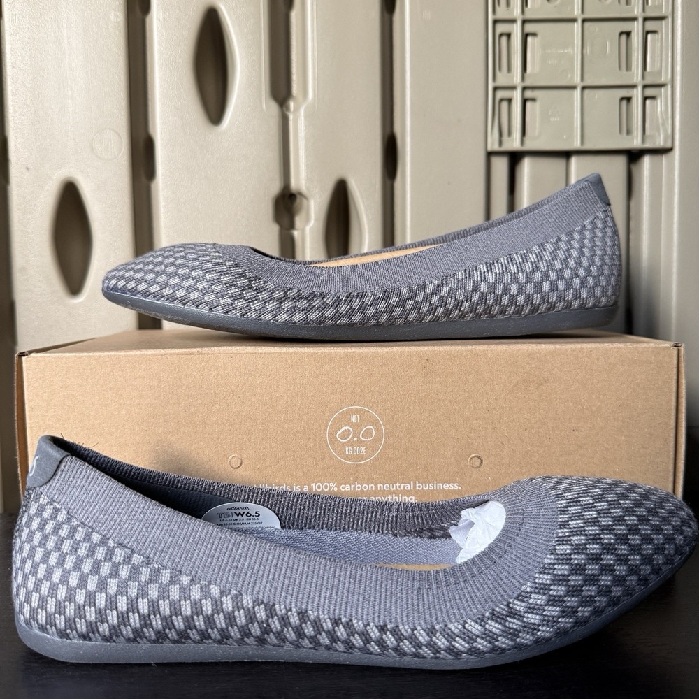 Allbirds Women's Tree Breezers Knit Casual Comfort Gray Ballet Flats Size 6.5